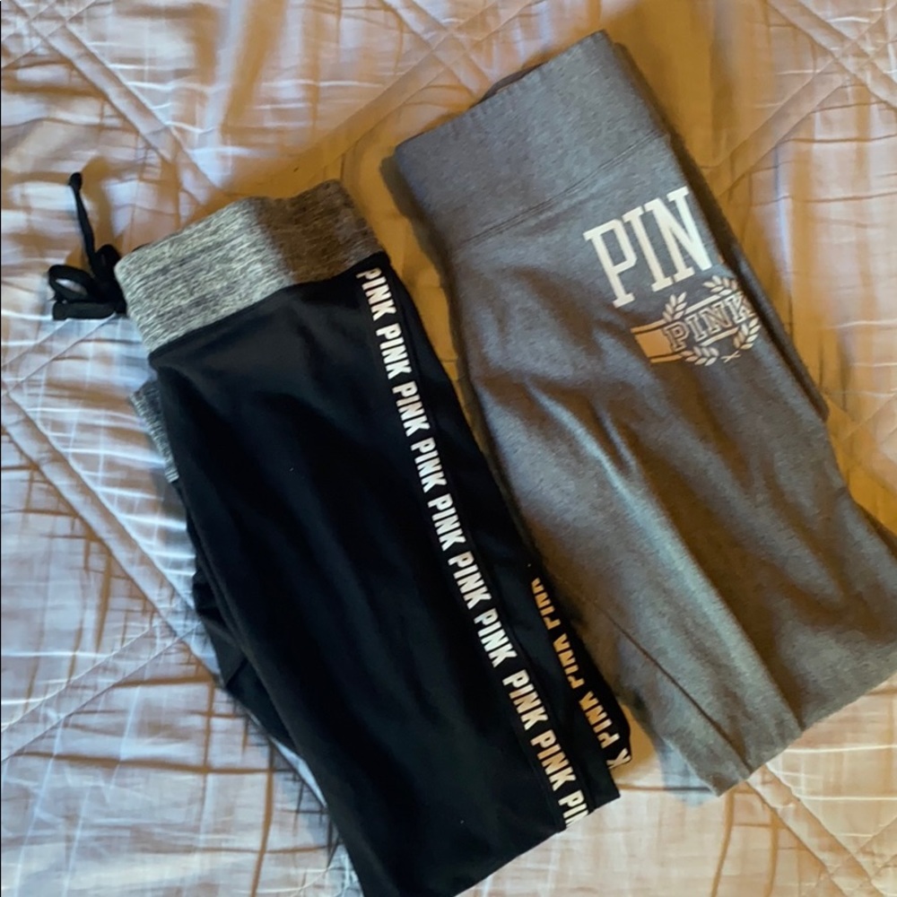 Pair of Pink cotton yoga leggings